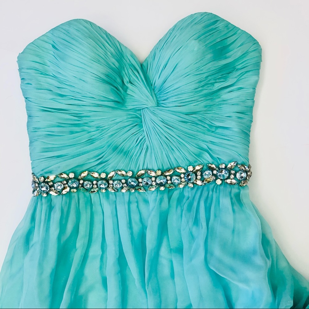 Floor Length Sweetheart Teal Prom/ Bridesmaid Gown Dress